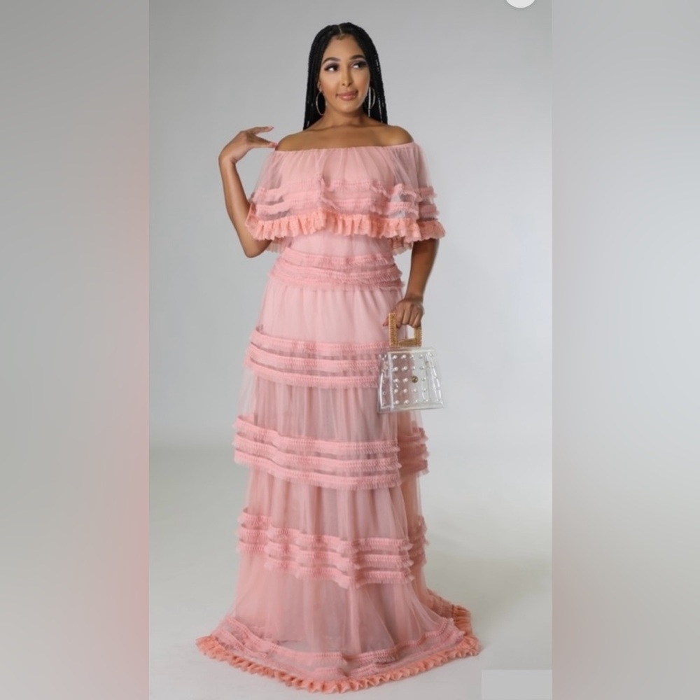 💋Boutique Item | Layer Me Not Peach Dress (NWT)